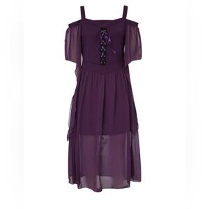 KOMOO Women’s Midi Dress Butterfly Sleeves Off Shoulder Witch Costume Size 5XL